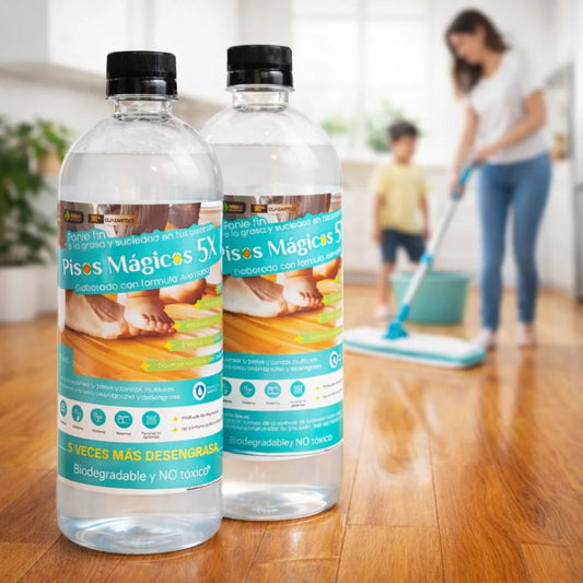 Pisos Mágicos 5X® Desmancha y Desengrasa ✨ Devuelve la vida a tus pisos.